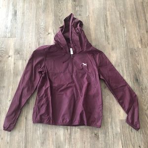 Maroon Victoria Secret Pink Rain Jacket